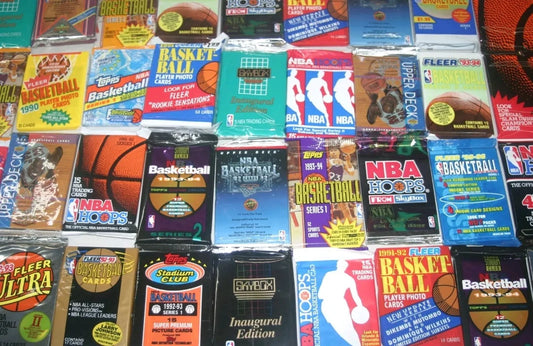 100 Unopened Vintage Basketball Cards in Factory Sealed Packs of NBA Cards